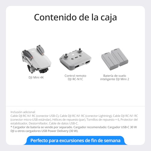 Miniatura 7 de Pack Dji Mini 4k Con Dos Baterías, Dron Con Cámara 4k Uhd, Menos De 249 G, Estabilización En 3 Ejes, Transmisión De Vídeo A 10 Km, Regreso Automático, 2 Baterías Para Un Tiempo Máx. De Vuelo De 62 Min