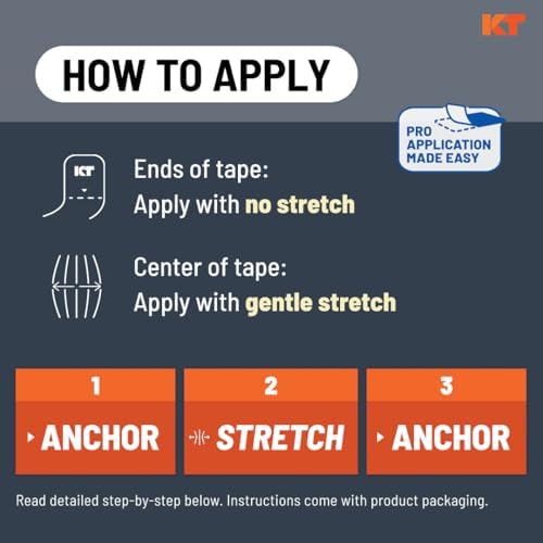 KT Tape, Original Cotton, Elastic Kinesiology Tape, Everyday Muscle and Joint Support, Daily Pain Relief, 20 Count, 10β Precut Strips, Beige - 4