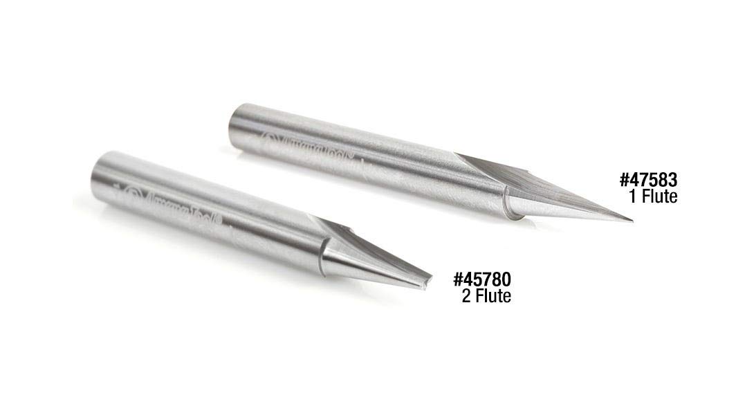 Amana Tool AMS-198 2-Pc CNC SC Carving & Engraving Router Bit Pack 1/4 Inch Shank