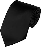 Ivikta Premium Solid Satin Necktie for Men | Slim tie | Formal tie | Casual tie For Men (2.5 Inches Wide) (Black)