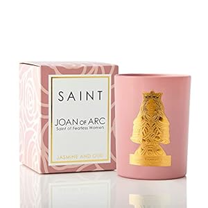 SAINT Saint Joan of Arc Scented Candle with Prayer and Prayer Coin, Saint of Fearless Women, Soy Coconut Aromatherapy Candle with 80 Hour Burn Time, Special Edition