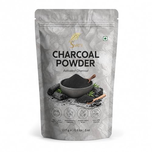 Svatv Activated Charcoal Powder | Cosmetic Grade Fine Powder | Skin & Oral Care Ingredient | Helps Reduce Excess Oil Appearance | Suitable for Face Masks & DIY...