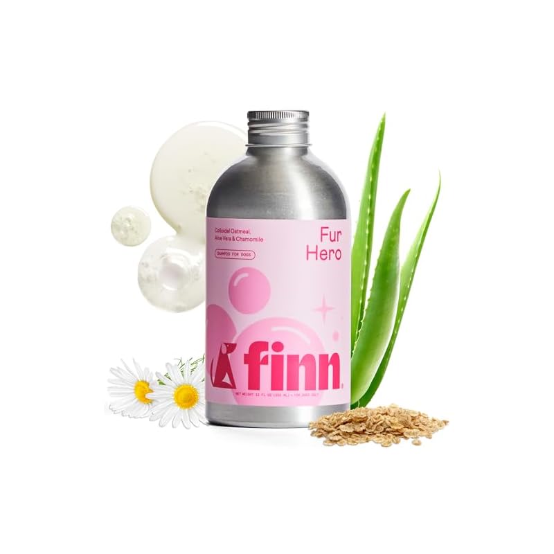 Finn Fur Hero Oatmeal Dog Shampoo | Itchy Skin Relief | Sulfate-Free | Aloe, Chamomile & Witch Hazel | Vet-Formulated for Sensitive Skin | Paraben & Perfume-Free | Aluminum Bottle