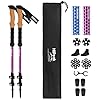 Hiipeak Wanderstöcke Teleskop Faltbar Nordic Walking Stöcke für Damen & Herren Trekkingstöcke Ausziehbar Ultraleicht Walkingstöcke Verstellbar 90-135cm mit Korkgriff inkl. Zubehör