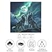 Wolf Under The Moon Aurora Silk Like Head Scarf for Women Bandana for Hair Wrapping Fashion Accessory Square Hair Scarves 25