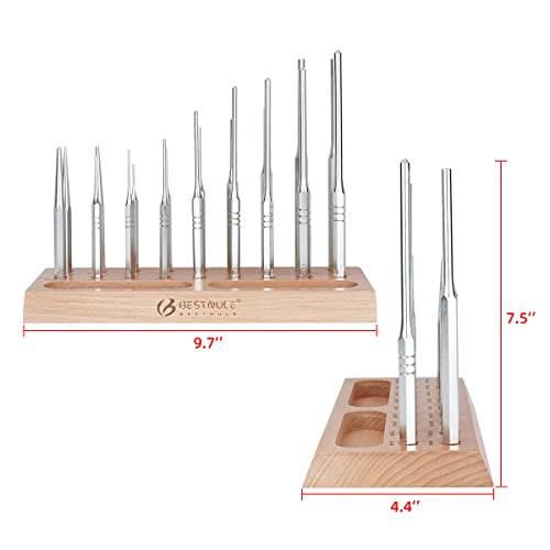 Bestnule Punch Set, Roll Pin Punch Set, Punch Tools, Made Of Solid Material Including Steel Center Punch And Nail Punch With Beech Block, Ideal For Machinery Maintenance #TOP1