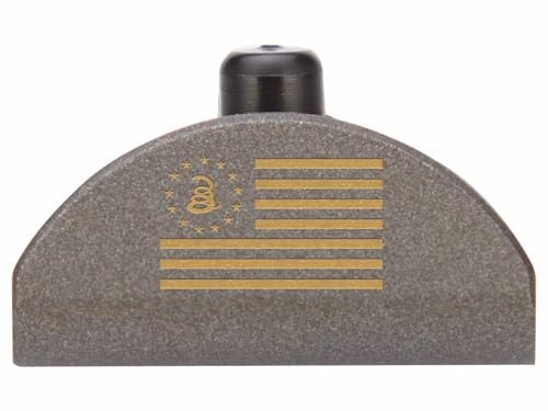 NDZ Performance Grip Plug for Glock Gen 4-5 – Heavyweight Brass – Fits G17 G19 G22 G23 G31 G34 G45 G47 – Cerakote Tungsten Finish, Betsy Ross Flag Snake – Made in USA