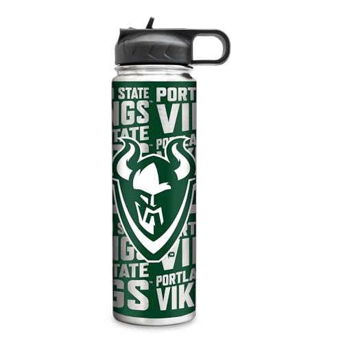 Rico Industries NCAA Portland State Vikings Standard 22oz Stainless Steel Tumbler with Lid - Great For Coffee, Tea, Water or Cocktails