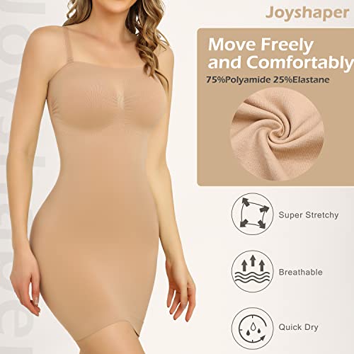 Joyshaper Strapless Shapewear Black Slip Dresses For Women Tummy Control Seamless Full Body Shaper Under Dress Slip (Beige, Large) #TOP3