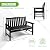 Backyard Expressions Poly Patio Bench (800 Lb Capacity) – Weatherproof Outdoor Bench, Low Maintenance, Heavy-Duty Recycled Material – Ideal for Porch, Patio & Park (Black Woodgrain Look)