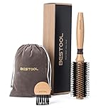 BESTOOL Round Brush for Blow-Drying, Boar Bristles with Nylon Pins, Professional Styling Brush for Women and Men, Straightening, Curling, Improving Hair Texture (Barrel 20mm)
