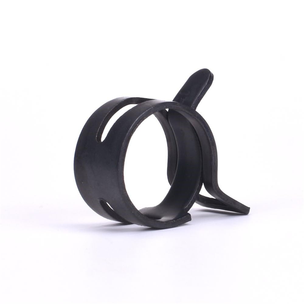 Morsetto per tubi con fibbia in acciaio elastico ad alta resistenza, 22 mm, 50 pezzi, in acciaio al manganese ossidato nero da 65 MN, diametro interno 4 mm-22 mm.