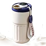 Intelligente Thermoskanne, digitale Wasserflasche, 450 ml, Vakuum-Kaffeetasse mit Temperaturanzeige, Thermoskanne mit Temperaturanzeige, vakuumisolierte Isolierflasche aus Stahl