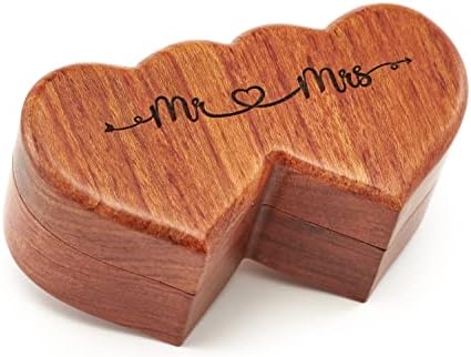 Handicraftviet Ring Box Mr and Mrs – Handmade Heart Shape Ring Bo...