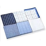 suxeva Gift Handkerchiefs made of 100% Soft Cotton, 12-Pack Cotton Mixed Fashion Blue 3 Handkerchiefs for Men and Women, 40x40 cm / 15.75 x 15.75 inches