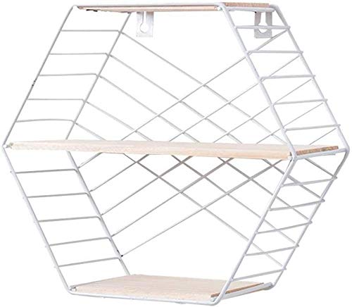 zaizai Hexagon Three-Layer Wall Hanging Floating Bookshelf for Wall Hanging, Wall Decor, Bedroom, Living Room, Kitchen…