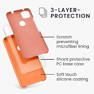 kwmobile Case Compatible with Google Pixel 4a Case - TPU Silicone Phone Cover with Soft Finish - Fruity Orange