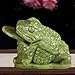 Jade Frog with Coin in Mouth, Feng Shui Jade Money Frog, Three-Legged Toad Statue Figurine Decoration, Attract Wealth and Good Luck (3.9 * 2.3 in)