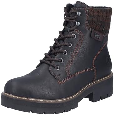 Rieker Y8130-00 Schnürstiefel Kunstleder Damen in schwarz