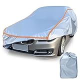 INTYSAM Car Cover Waterproof All Weather 5 S Quick Install for Audi A8/S8,BMW 7 Series,Dodge Charger 1971-1978 Automobiles Universal Fit Sedan/Coupe Length 209-218 Inch 6-Layer 500D Full Cover
