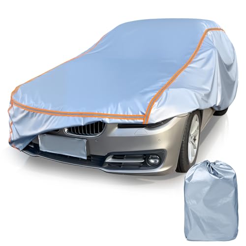 INTYSAM Car Cover Waterproof All Weather 5 S Quick Install for Chevrolet/Chevy Corvette, Honda Civic, Toyota Corolla Automobiles Universal Fit Sedan/Coupe/Cabrio/Hatchback Length 178-185 Inch 6-Layer