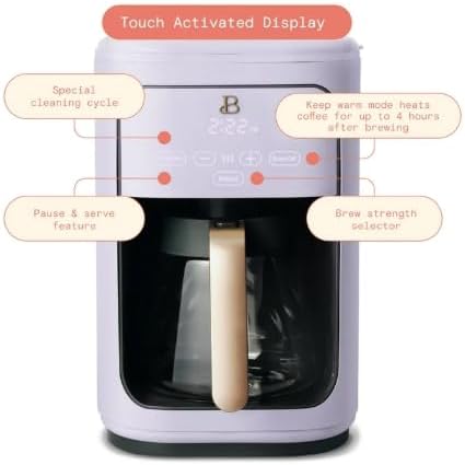 14-Cup Programmable Coffee Maker with Touch-Activated Display, by Drew Barrymore (Lavender)