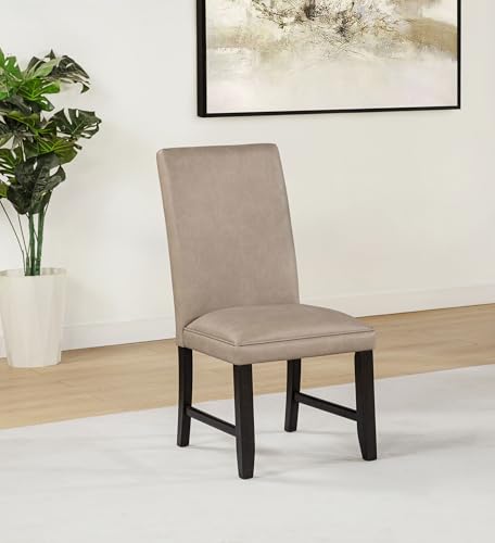 Coaster Averill Dining Side Chair Set of 2, Tan and Coffee Bean 121292TAN by Coaster Fine Furniture - Used condition - Image 2
