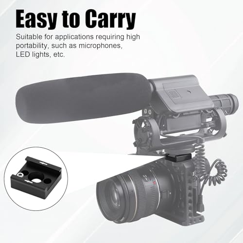 2er-Set Cold Shoe Adapter, Universeller Blitzschuh Adapter für Kamera und Zubehör, Cold Shoe Mount für Mikrofone, LED-Lichter, Camcorder, DSLR und Actionkameras