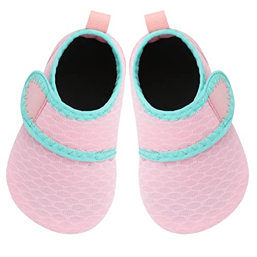 L-RUN Water Shoes for Baby Girls Boys Outdoor Quick Dry Barefoot Aqua Shoes Kids Water Shoe Pink 12-18 Months=EU19-20