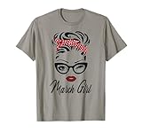 Women March Girl Wink Eye Woman Face Was Born In March T-Shirt