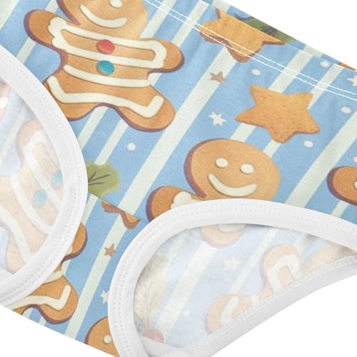 Gingerbread Man Christmas Girls' Soft Triangle Panties Comfort Color for Young Girls in Sizes 2T,3T, 4T, 5T, 6Y and 8Y4
