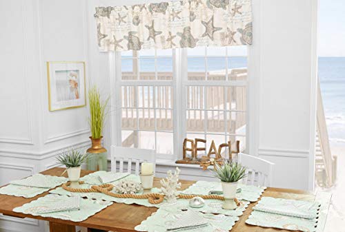 C&F Home Amber Sands Valance Set Of 2 Nautical Coastal Sea Life Beach Cotton Curtains For Window Living Dining Bathroom Kitchen Valance Set Of 2 Beige #TOP7