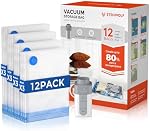 ETENWOLF 12 Sacs de rangement sous vide avec pompe sans fil rechargeable, sacs à étanchéité sous vide pour vêtements et voyages, Space Sacs de sauvetage en plusieurs tailles de charge, parfait pour les bagages et valises