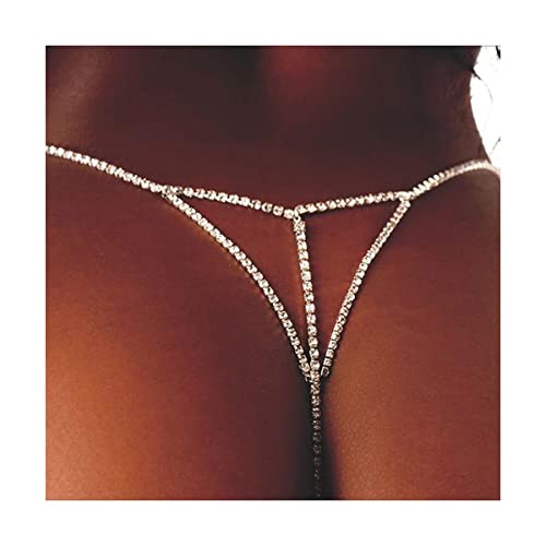 NOBRIM Chaînes de Corps pour Femmes Sexy Beach Thong Bikini String Strings pour Femmes Sexy Strass Taille