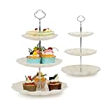 Photo Gallery supporto per torte – 3 ripiani, in cartone, per torre di servizio, per matrimoni, feste di compleanno, decorazione per la casa, 2 piatti da torta in plastica con pizzo, piatto da dessert Photo Gallery supporto per torte – 3 ripiani, in cartone, per torre di servizio, per matrimoni, feste di compleanno, decorazione per la casa, 2 piatti da torta in plastica con pizzo, piatto da dessert