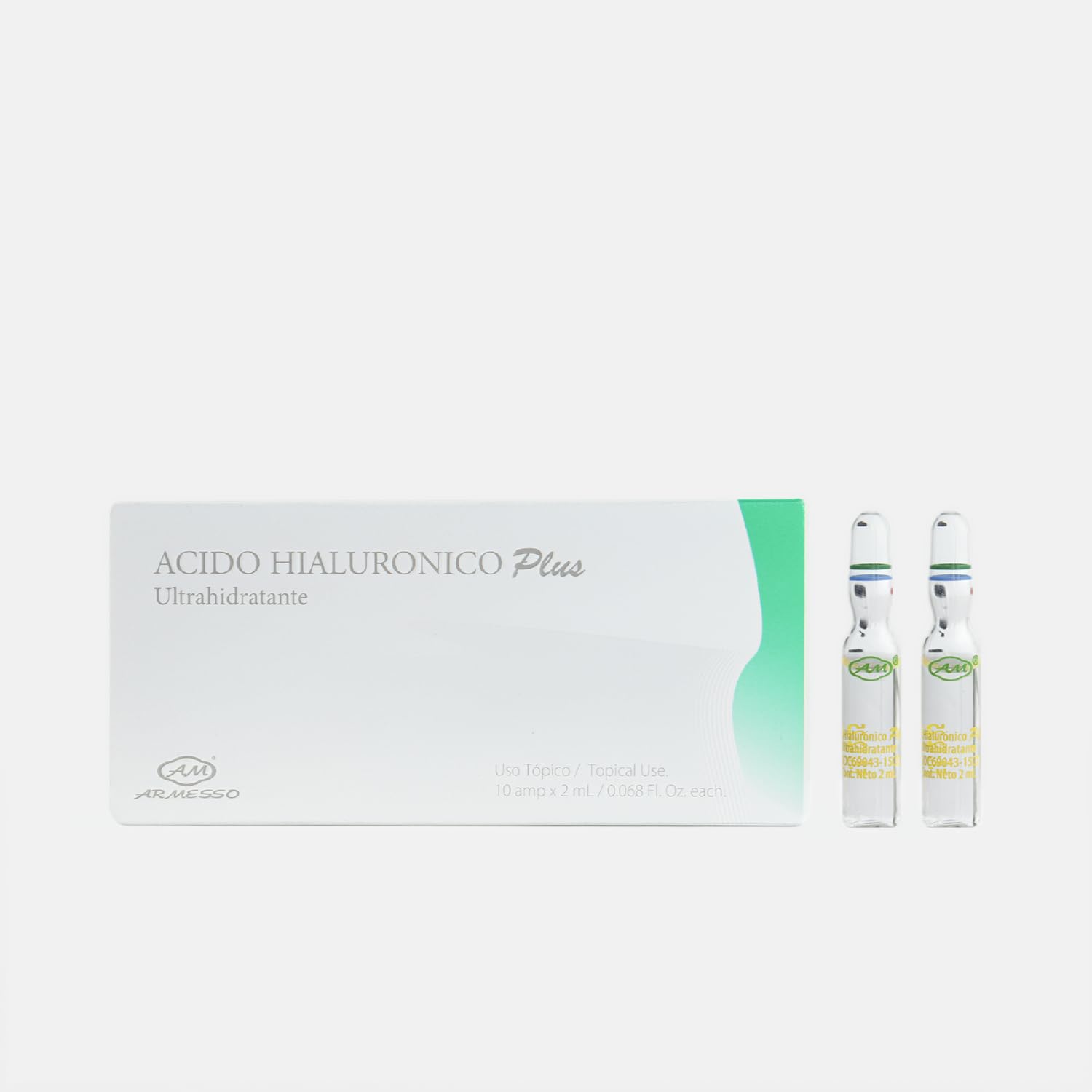 Armesso Hyaluronic Acid Plus | Ácido Hialurónico Plus | 10 x 2ml Ampoules - 1% Concentration/Anti-Wrinkle Serum