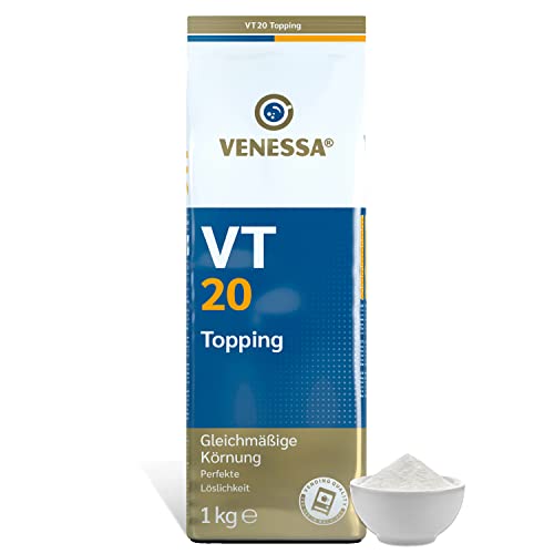 VENESSA VT20 Milchpulver 2 x 1kg Topping Probierpack für Vending und Kaffee-Vollautomaten, 20% Magermilchanteil, hochwertiges Kaffee Topping zur Verfeinerung von Kaffee & Cappuccino