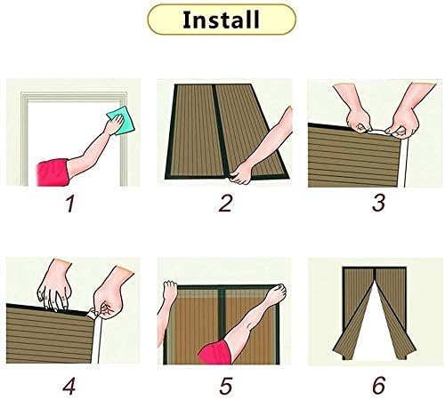 YRH Magnetic Fly Screen Door - Heavy Duty Self-Sealing Mesh,Powerful Magnets and Full Frame Magic Tape,No Drill Installation,Automatically Closes (90x210cm, Black) - View 7