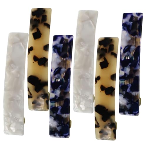 Pins à cheveux métal et acétate Gatuida : lot de 6 barrettes à ressort pour femmes