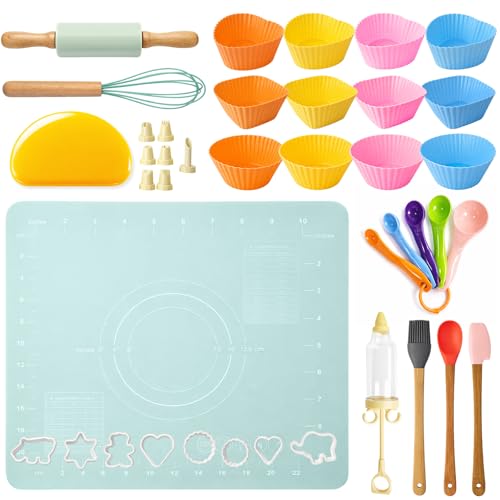 36PCS Kids Baking Set, Baking Kits for Kids with Food-Grade Silicone, Safe Kids Baking Kit for Toddlers, Ideal Gift for Parent-Child Baking Birthday Christmas by Chrotopic - Used condition - US$13.53