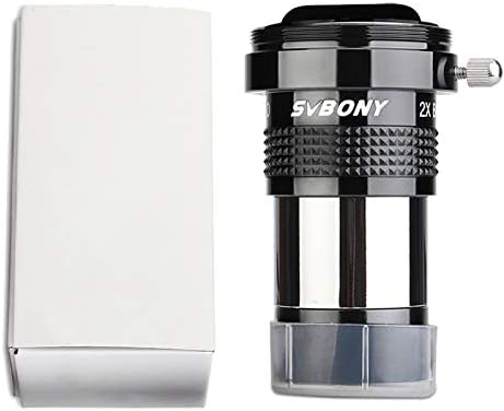Svbony SV137 Barlow 2x, 1.25 inches Barlow Lens, FMC Metal Barlow with T-thread for Telescope Eyepiece Planetary Observation