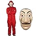 Produktbild Unisex Halloween La Casa De Papel Kost¨¹m Hoodies Overall mit Gesichtsmaske Cosplay Rollenspiele Dress Up Party Erwachsene Rot Overall Overall Einteiliges Cosplay Outfit