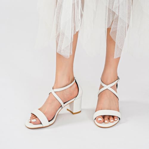 Lefiioon Women's Open Toe Strappy Shoes Block Chunky Heeled Sandals by Lefiioon - Used condition - Image 6