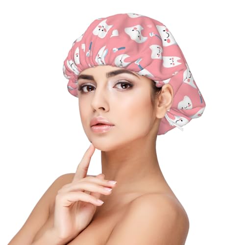 Bonnet de sommeil en soie pour femmes et hommes, dents douces et réglables, jolie brosse à dents imprimée en satin élastique pour dormir, bonnet en cheveux bouclés en soie