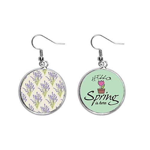 Boucles d'oreilles bijoux avec pendentif décoratif fleurs de lavande printemps