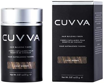 CUVVA Hair Fibers for Thinning Hair (LIGHT BROWN) - Keratin Hair Building Fiber Hair Loss Concealer - Thicker Hair in 15 Seconds - 25g/0.87oz Bottle - For Men & Women