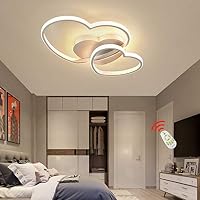 Plafonnier LED Cœur Dimmable 55 Cm Avec Télécommande – Lumière Chaleureuse Chambre Enfant Salon Moderne Marron