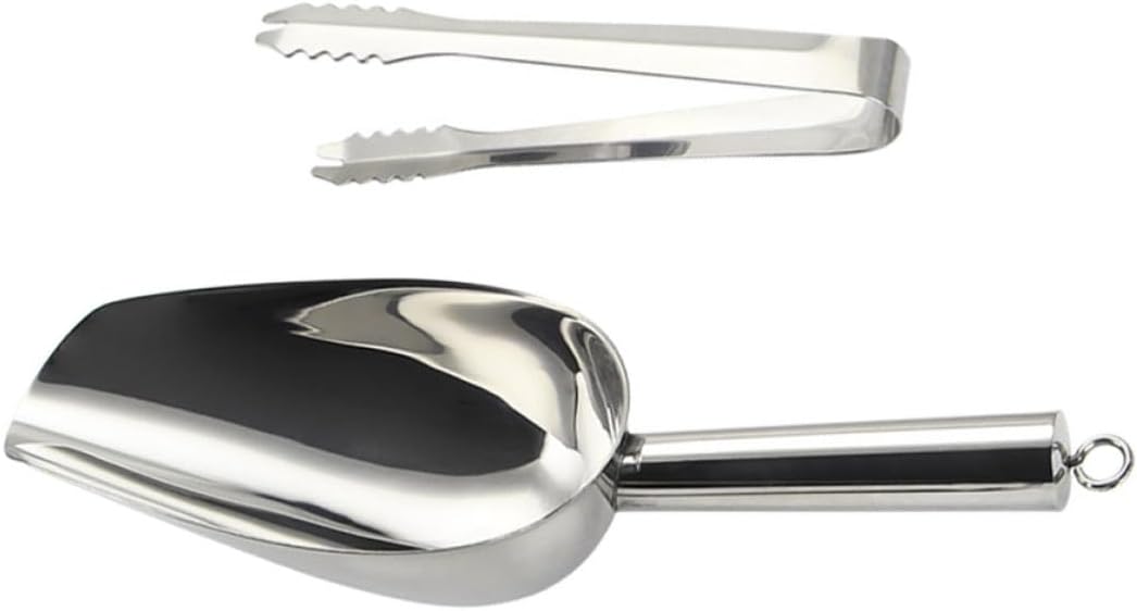 Stainless Steel Ice Shovel Tong for Kitchen Storage and Serving