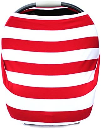 Cotton Ultrasoft Multi-Use Stretchy Baby Car Seat Canopy, Nursing Cover, High Chair Cover, Shopping Cart Cover, Infinity Scarf with Bonus Drawstring Bag"The Waldo"