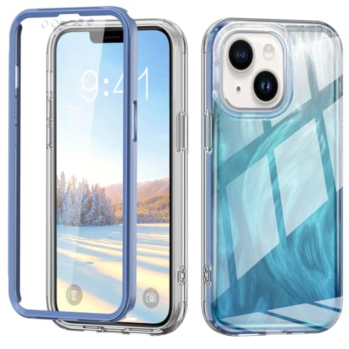 Coque Compatible avec iPhone 14 intégrale fine et transparente couleur bleu
